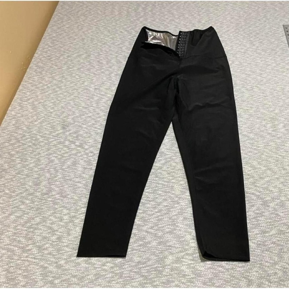 Black pants with silver lining to burn fat faster & sweat. women XL. SKU-B749